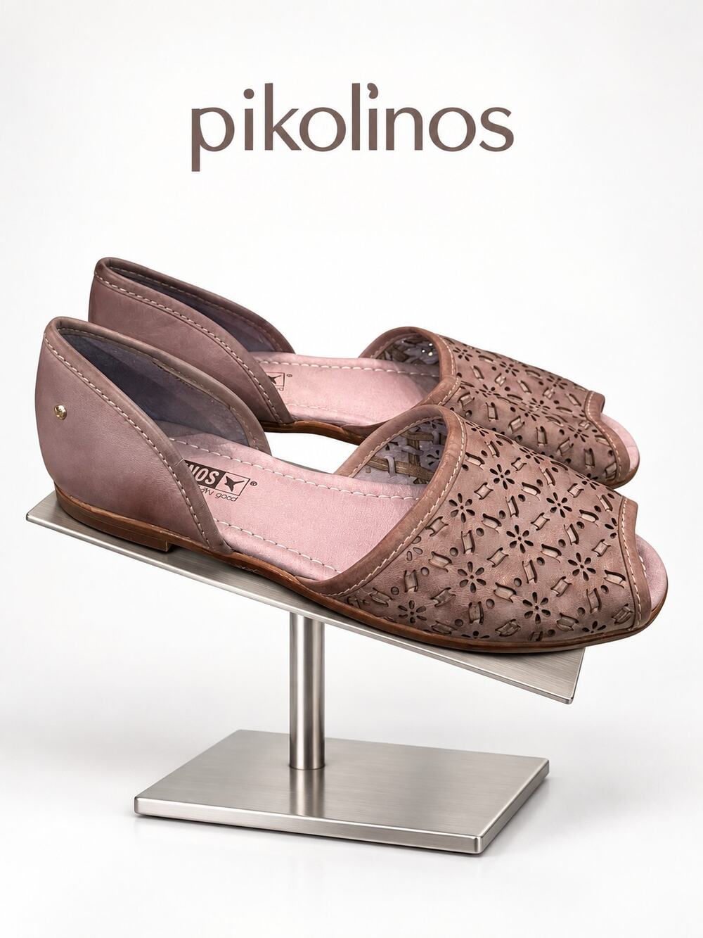 Pikolinos Leather Laser Cut Peep Toe D’Orsay Flats EU 37 US 6.5-7